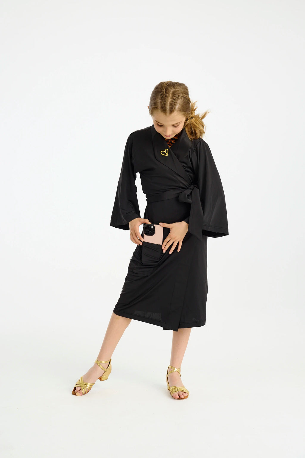 Athena Kimono - Kids - Black