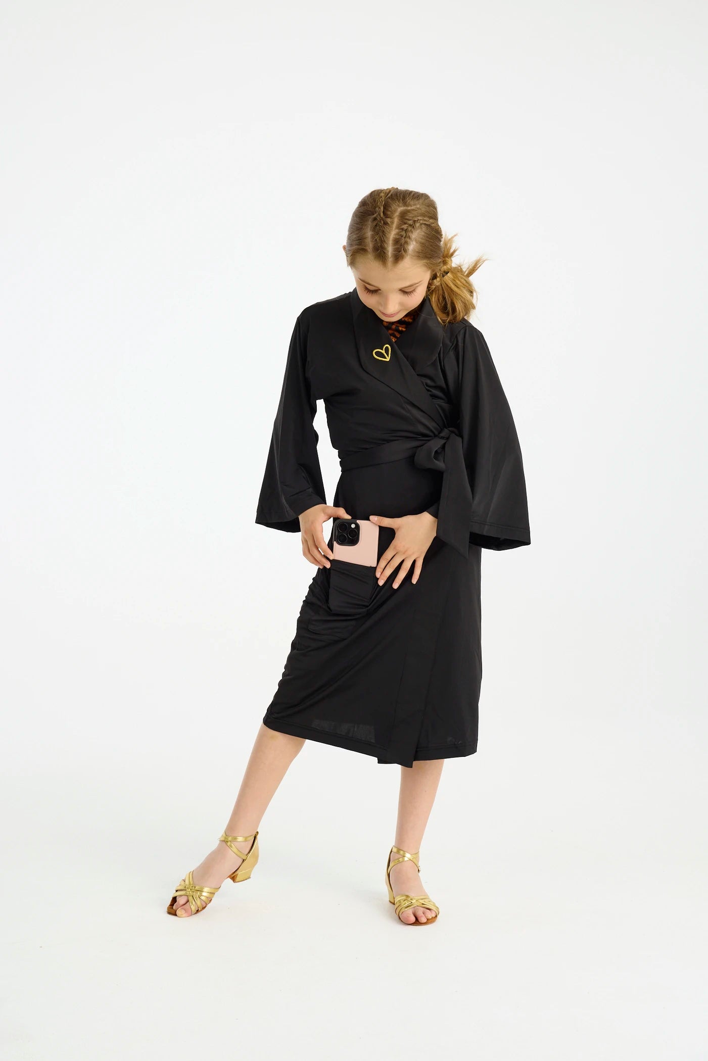 Athena Kimono - Kids - Black